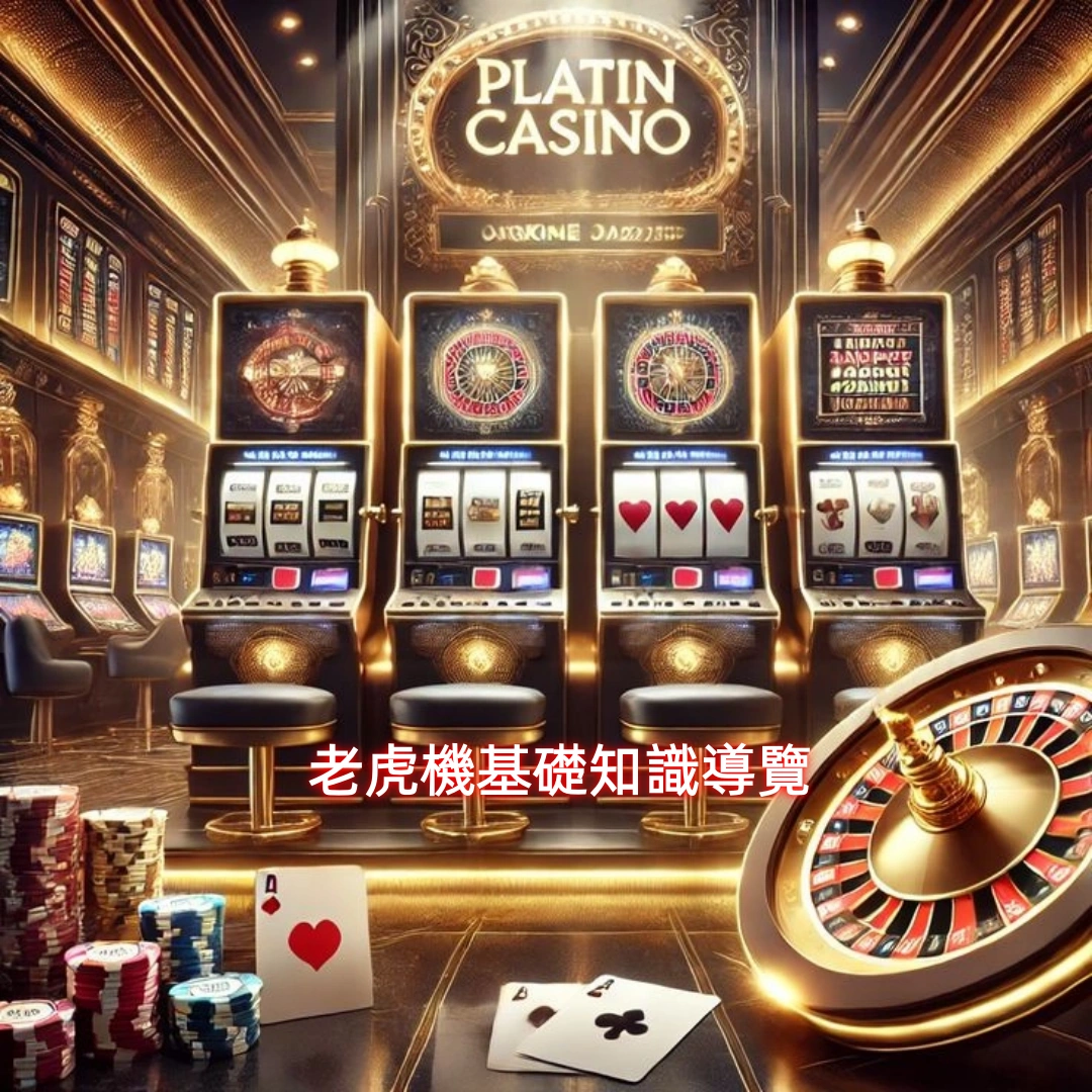 豪華賭場老虎機與輪盤示意圖,呈現新手入門必學的老虎機規則與符號賠率氛圍