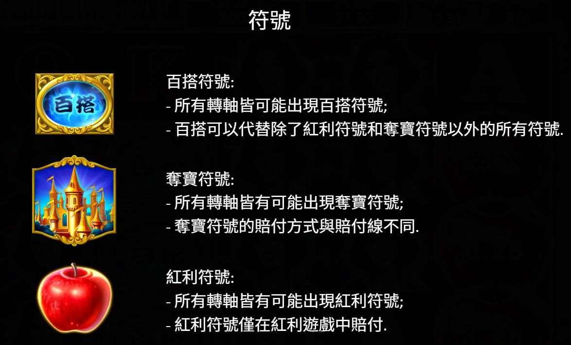 bng電子-致命毒蘋果-集鴻運-符號說明
