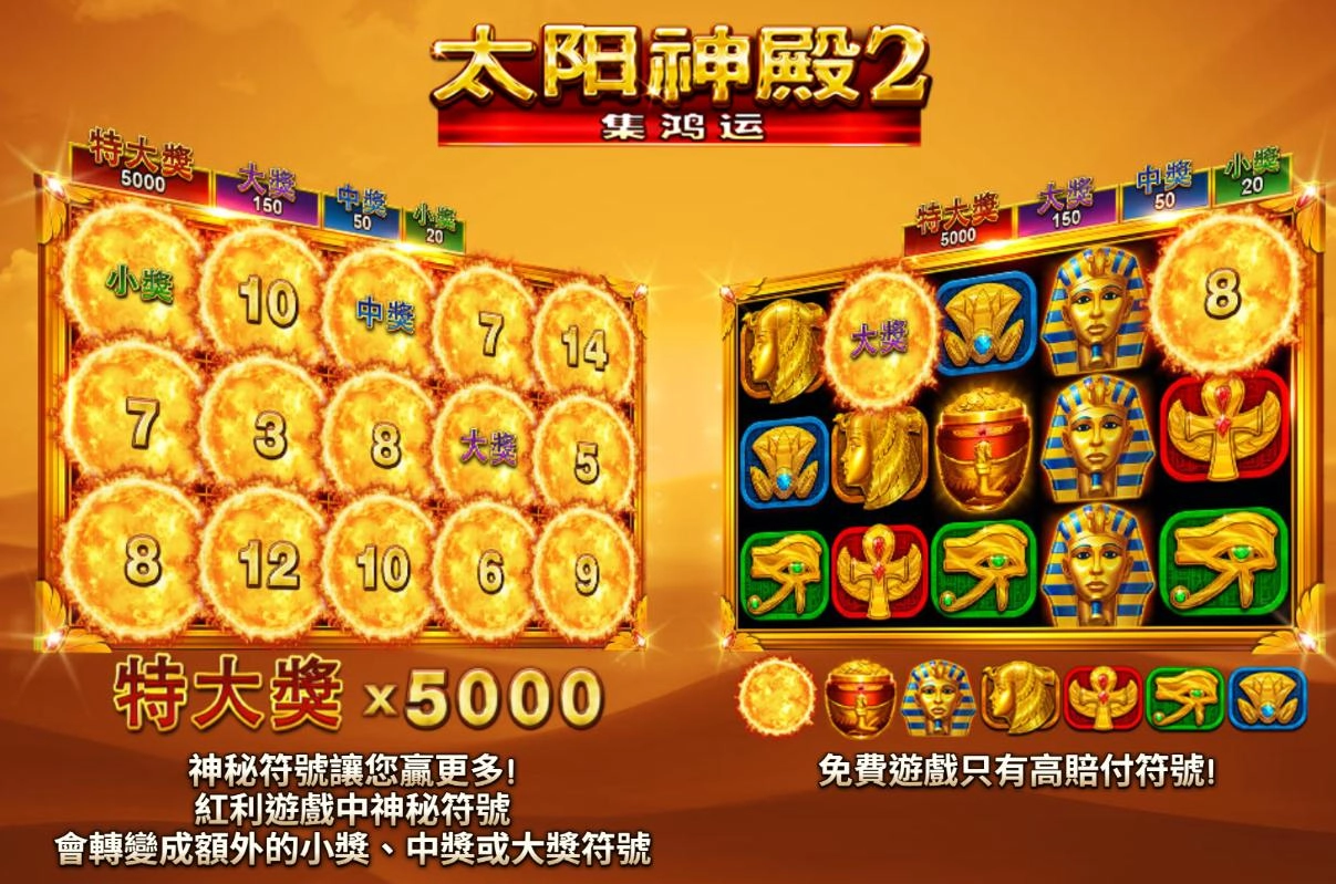 bng電子-太陽神殿2-集鴻運-遊戲完整介紹指南